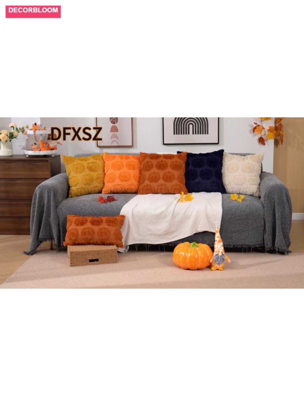 Fall Rust Pillow Covers Set of 2 - Soft Plush Polyester Throw Pillow Covers - Picture 5 of 5